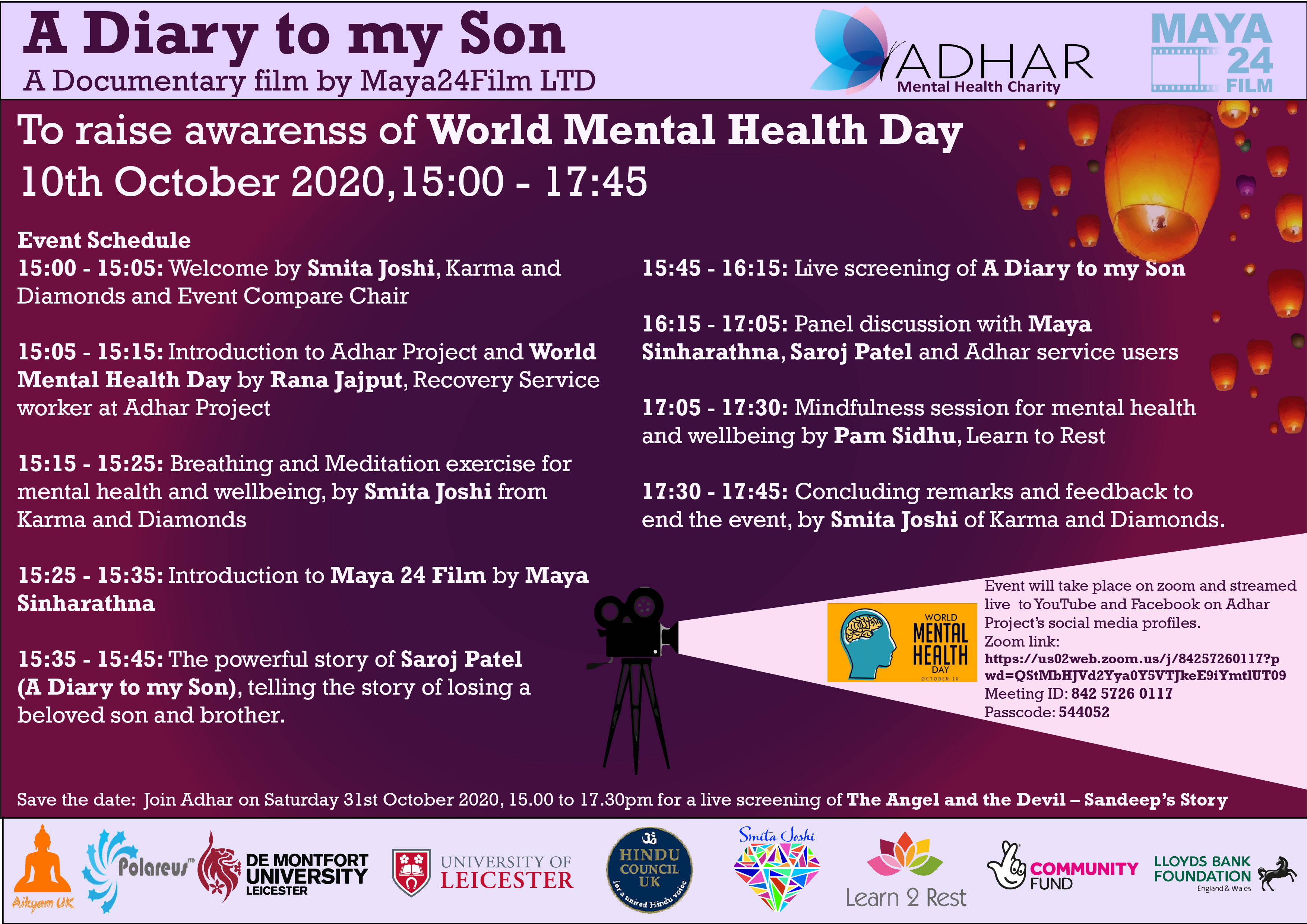 World Mental Health Day event poster